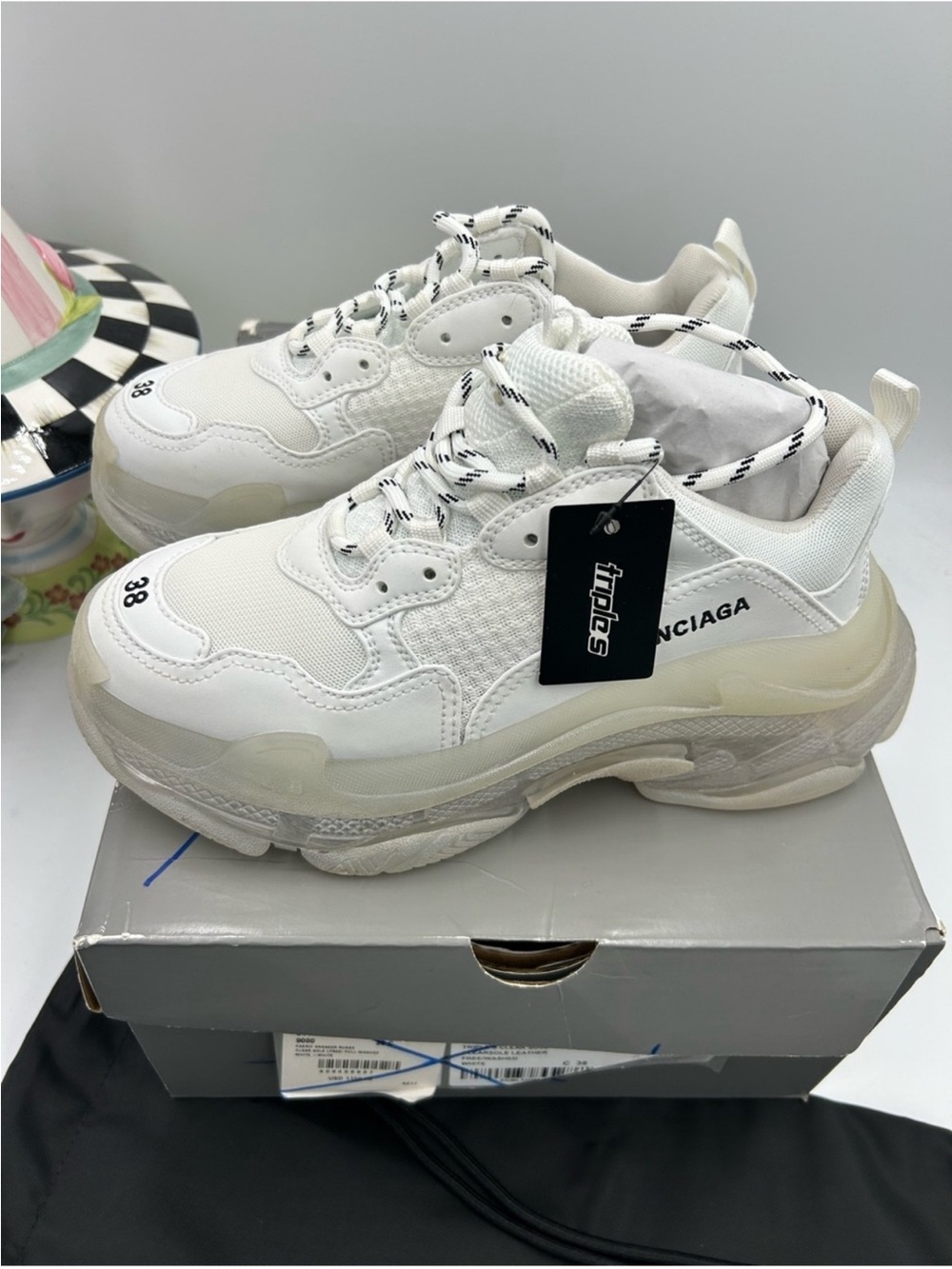 Women’s Balenciaga triple S clear, sole sneakers size 38 new with tags